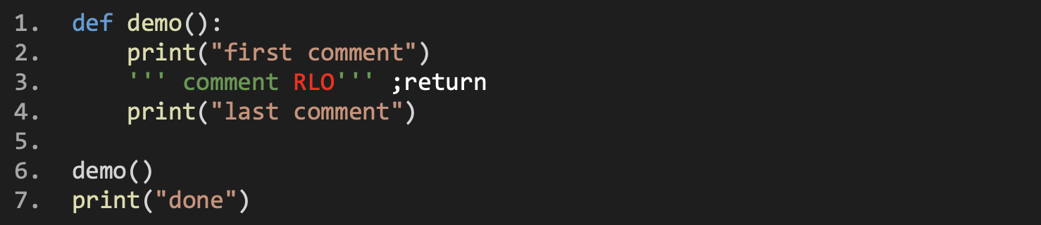Early returns interpreter view