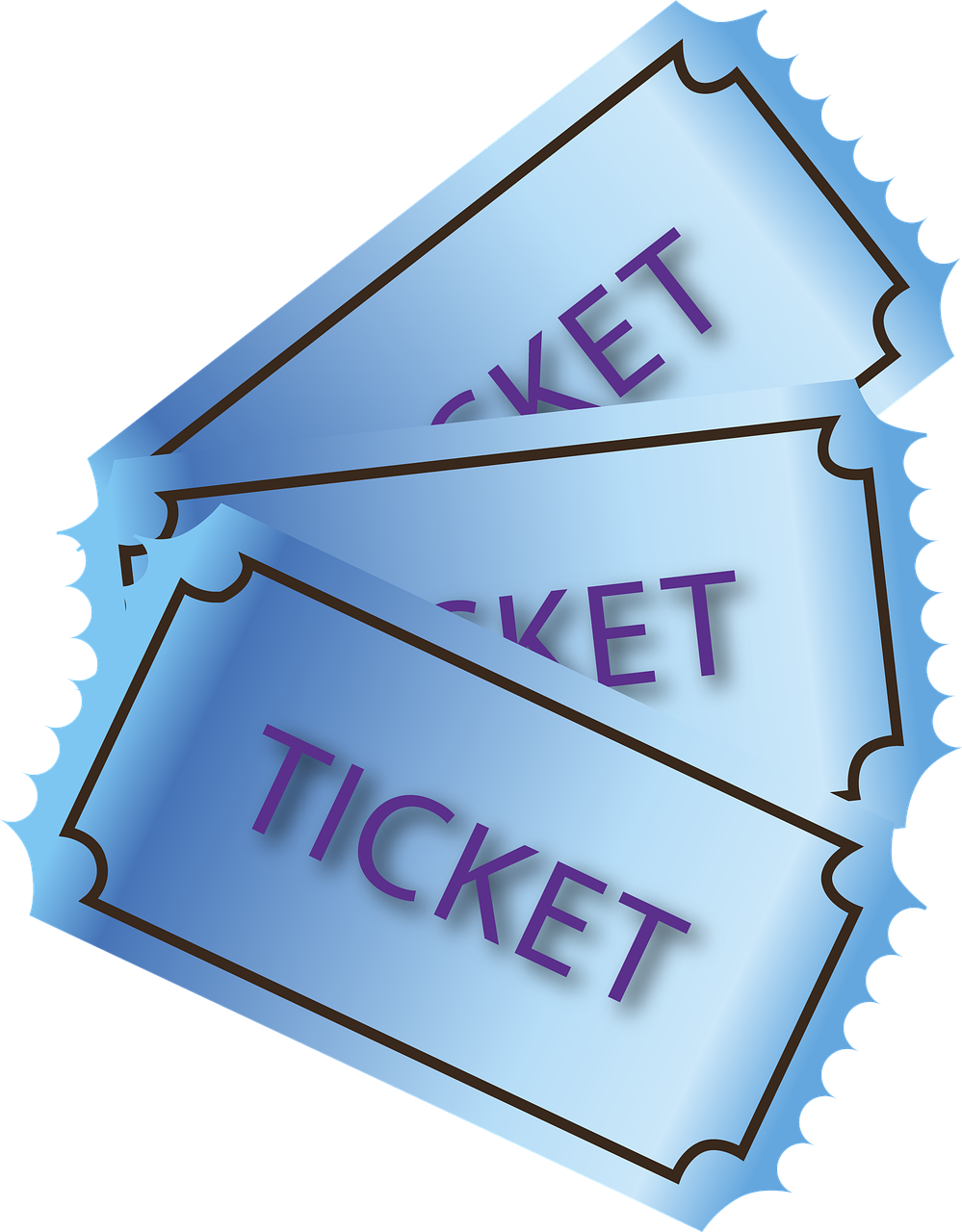 Paper cinema tickets