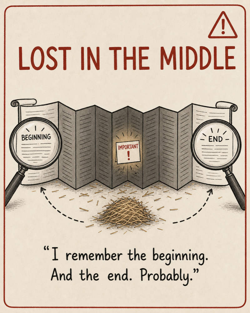 Context degradation and Lost in the Middle